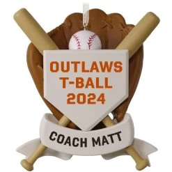 Hallmark 21 Hallmark America's Pastime Personalized Baseball Ornament