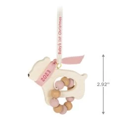 Hallmark Baby Girl's First Christmas Bear 2023 Ornament -Hallmark Baby Girls 1st Christmas Bear Keepsake Ornament 1799QGO2737 03