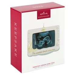 Hallmark Sweetest Dream Come True 2023 Porcelain Photo Frame Ornament -Hallmark Baby Sonogram Picture Frame Keepsake Ornament 1999QHX3117 04