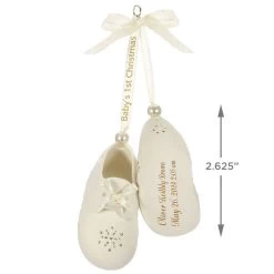 Baby’s First Christmas Booties Porcelain Personalized Ornament -Hallmark Babys First Christmas Booties Porcelain Personalized Ornament 2299QHE1924B1 03