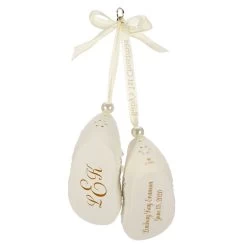 Baby's First Christmas Monogram Booties Porcelain Personalized Ornament -Hallmark Babys First Christmas Monogram Booties Porcelain Personalized Ornament 2299QHE1924B2 06