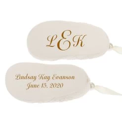 Baby's First Christmas Monogram Booties Porcelain Personalized Ornament -Hallmark Babys First Christmas Monogram Booties Porcelain Personalized Ornament 2299QHE1924B2 07