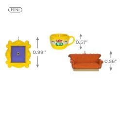 Hallmark Mini Friends Coffee Cup, Frame And Couch Ornaments, Set Of 3 -Hallmark Central Perk Mug Couch Frame Keepsake Ornaments 2199QXM9257 03