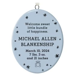 Hallmark Ceramic Personalized Ornament—Vertical Oval