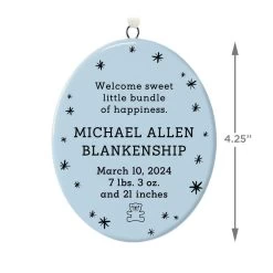 Hallmark Ceramic Personalized Ornament—Vertical Oval -Hallmark Ceramic Personalized OrnamentVertical Oval 1999QHE1739B2 03