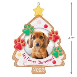 Hallmark My Fur-st Christmas 2023 Photo Frame Ornament -Hallmark Christmas Cookie Pet Picture Frame Keepsake Ornament 1599QGO2607 03