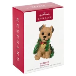 Hallmark Puppy Love Terrier 2023 Ornament -Hallmark Dog With Tinsel Keepsake Ornament 1599QXR8177 04