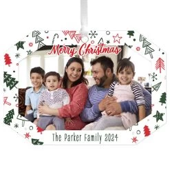Hallmark Festive Fun Personalized Text And Photo Metal Ornament
