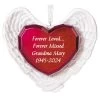 Hallmark Forever Loved Memorial Heart And Angel Wings Text Personalized Ornament
