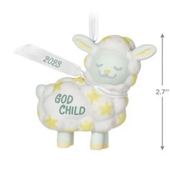 Hallmark Godchild 2023 Porcelain Ornament -Hallmark Godchild Lamb Keepsake Ornament 1799QGO2609 03