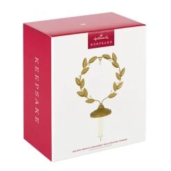 Hallmark Golden Wreath Metal Ornament And Stocking Hanger 9 Hallmark Golden Wreath Metal Ornament And Stocking Hanger -Hallmark Gold Wreath Keepsake Ornament and Stocking Hanger 1QSB6287 04
