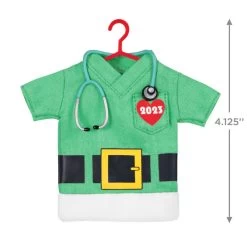 Hallmark The Gift Of Caring 2023 Fabric Ornament -Hallmark Green Scrubs Shirt Keepsake Ornament 1399QGO2897 03