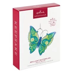 Hallmark Brilliant Butterflies Special Edition Ornament 9 Hallmark Brilliant Butterflies Special Edition Ornament -Hallmark Green and Blue Butterfly Keepsake Ornament 1999QGO2799 04