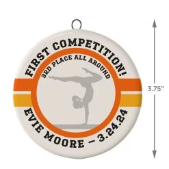 Gymnastics Ceramic Circle Personalized Ornament 8 Gymnastics Ceramic Circle Personalized Ornament -Hallmark Gymnastics Ceramic Circle Personalized Ornament 1999QHE1711B112 03