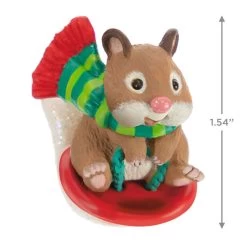 Hallmark Cute As A Button Special Edition Ornament -Hallmark Hamster on Button Sled Keepsake Ornament 1599QXE3317 03