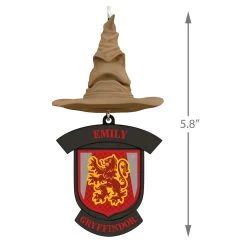 Harry Potter™ Sorting Hat Personalized Text Ornament, Gryffindor™ -Hallmark Harry Potter Sorting Hat Personalized Ornament Gryffindor 2499QHE1883B5 03