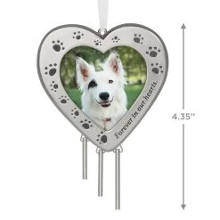 Hallmark Forever In Our Hearts Metal Photo Frame Pet Memorial Ornament -Hallmark HeartShaped Pet Picture Frame Keepsake Ornament 1999QHX3087 03