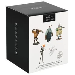 Hallmark Disney Tim Burton's The Nightmare Before Christmas Citizens Of Halloween Town Ornaments, Set Of 5 -Hallmark Jack Zero Wolfman Behemoth Clown Keepsake Ornaments 7499QFO5307 08