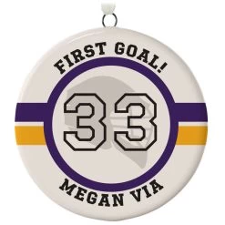 Lacrosse Ceramic Circle Personalized Ornament