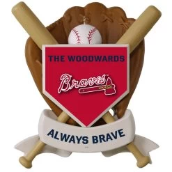 MLB Baseball Personalized Ornament, Braves™ -Hallmark MLB Baseball Personalized Ornament Braves 2499QHE1913B100 03