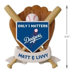 MLB Baseball Personalized Ornament, Dodgers™ -Hallmark MLB Baseball Personalized Ornament Dodgers 2499QHE1913B105 04