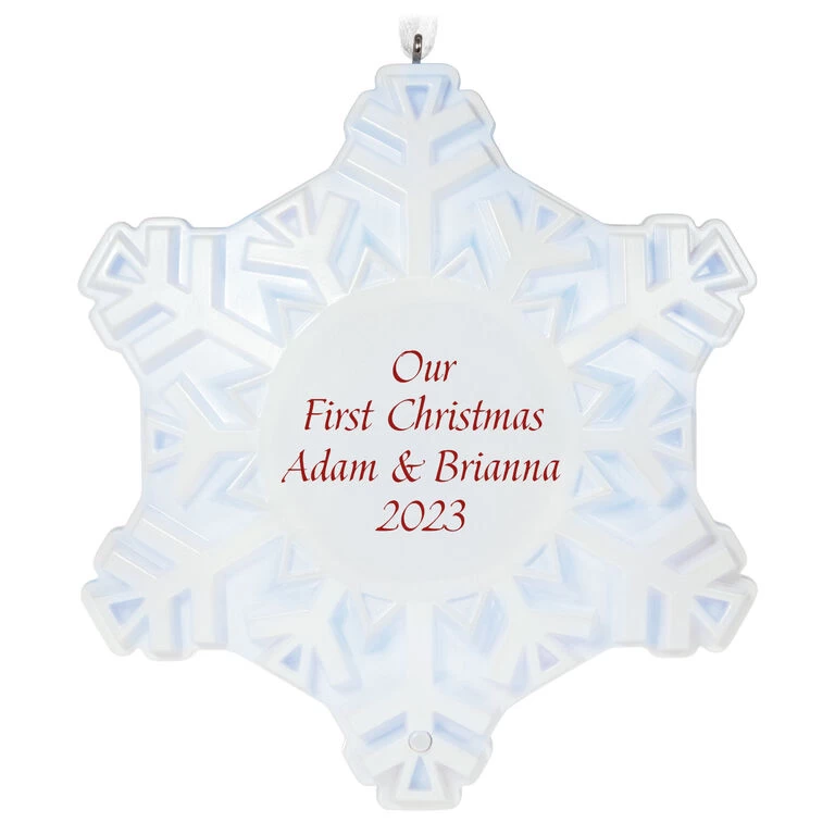 Hallmark Magic Sparkling Snowflake Script Text Personalized Ornament With Light 1 Hallmark Magic Sparkling Snowflake Script Text Personalized Ornament With Light
