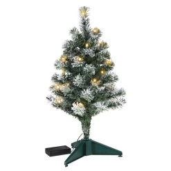 Hallmark Mini Flocked Pre-Lit Christmas Tree, 18.75" -Hallmark Miniature Flocked PreLit Keepsake Christmas Tree 2999QSB6339 06