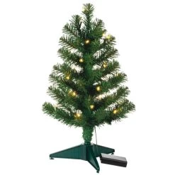 Hallmark Miniature Evergreen Pre-Lit Christmas Tree, 18.75" -Hallmark Miniature Green PreLit Christmas Tree 2499QSB6253 06