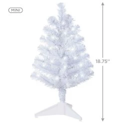 Hallmark Miniature White Pre-Lit Christmas Tree, 18.75" -Hallmark Miniature White PreLit Christmas Tree 2499QSB6243 03