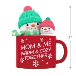 Hallmark Mom & Me Hot Cocoa Mug 2023 Ornament -Hallmark Mom Me Snowmen in Mug Keepsake Ornament 1599QGO2577 03