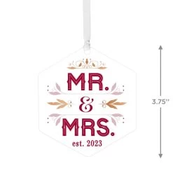 Hallmark Mr. & Mrs. Personalized Text Metal Ornament -Hallmark Mr. Mrs. Personalized Christmas Ornament 1OFM1002B3 03