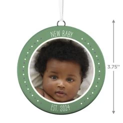 Hallmark New Baby Personalized Text And Photo Ceramic Ornament -Hallmark New Baby Personalized Round Ceramic Ornament 1999QHE1711B31 03