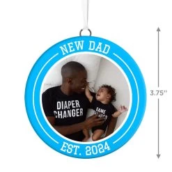 Hallmark New Dad Personalized Text And Photo Ceramic Ornament -Hallmark New Dad Personalized Round Ceramic Ornament 1999QHE1711B28 03