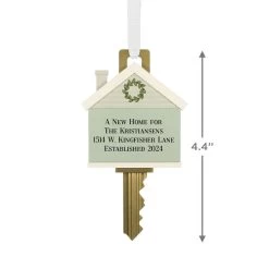 Hallmark New Home Key Personalized Ornament -Hallmark New Home Key Personalized Christmas Ornament 2499QHE2204B1 03