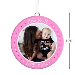 Hallmark New Mom Personalized Text And Photo Ceramic Ornament -Hallmark New Mom Personalized Round Ceramic Ornament 1999QHE1711B27 03