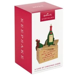 Hallmark A Case Of Christmas Cheer Ornament -Hallmark None for Santa Wine Crate Keepsake Ornament 1799QGO2869 04