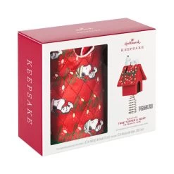 Hallmark Mini The Peanuts® Gang Snoopy Christmas Tree Topper And Tree Skirt, Set Of 2 -Hallmark Peanuts Snoopy Mini Keepsake Tree Skirt and Topper 2599QSB6249 05