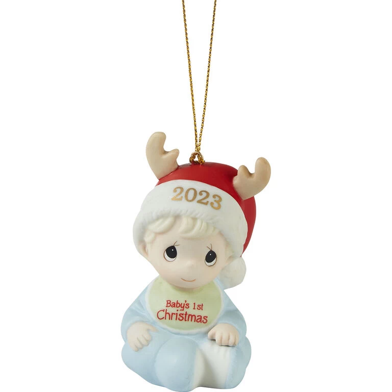 Precious Moments Baby's First Christmas Boy 2023 Ornament, 3" 1 Precious Moments Baby's First Christmas Boy 2023 Ornament, 3"