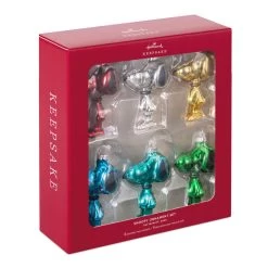 Hallmark The Peanuts® Gang Snoopy Glass Ornaments, Set Of 6 -Hallmark Set of 6 Colored Glass Snoopy Keepsake Ornaments 2499QSB6329 04