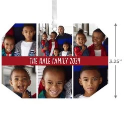 Hallmark Six-Photo Personalized Text And Photo Metal Ornament -Hallmark SixPhoto Personalized Christmas Ornament 1OFM1001B7 03