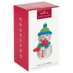 Hallmark Pull My Finger Snowman Ornament With Sound -Hallmark Snowman With BlueGreen HatScarf Keepsake Ornament 2199QGO2829 04