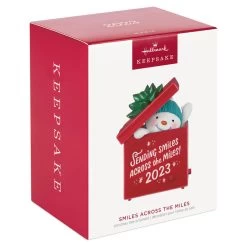 Hallmark Smiles Across The Miles 2023 Recordable Sound Ornament 9 Hallmark Smiles Across The Miles 2023 Recordable Sound Ornament -Hallmark Snowman in Red Present Keepsake Ornament 2499QGO2619 04