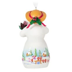 Hallmark Snowtop Lodge Terran S. Gardner Porcelain Ornament -Hallmark Snowman with Flower Pot Keepsake Ornament 2299QXR8119 06