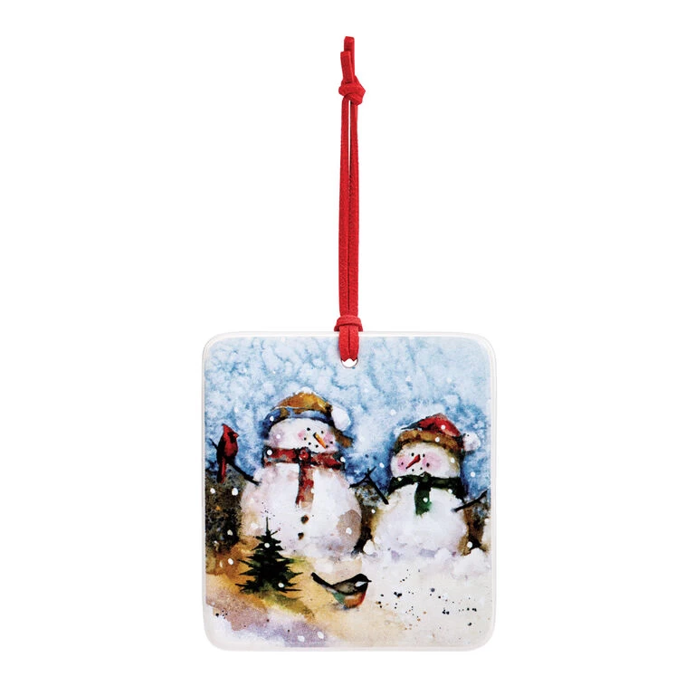 Snowmen Couple Magnet Ornament And Matching Card 1 Snowmen Couple Magnet Ornament And Matching Card