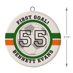 Soccer Ceramic Circle Personalized Ornament 8 Soccer Ceramic Circle Personalized Ornament -Hallmark Soccer Ceramic Circle Personalized Ornament 1999QHE1711B113 03