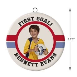 Soccer Ceramic Circle Personalized Photo Ornament -Hallmark Soccer Ceramic Circle Personalized Photo Ornament 1999QHE1711B106 03