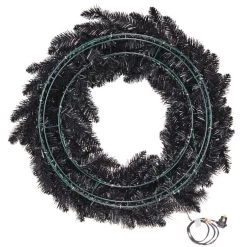 Hallmark Black Pre-Lit Wreath, 30" -Hallmark Star Galaxy Black Artificial Wreath With Lights 1QSB6306 06