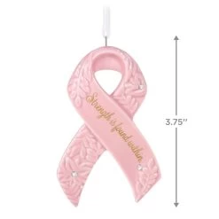 Hallmark Strength Within Pink Ribbon Porcelain Ornament Benefiting Susan G. Komen® -Hallmark Susan G Komen Pink Ribbon Keepsake Ornament 1999QXI7427 03