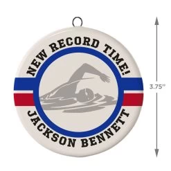 Swimming Ceramic Circle Personalized Ornament -Hallmark Swimming Ceramic Circle Personalized Ornament 1999QHE1711B108 03