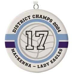 Volleyball Ceramic Circle Personalized Ornament